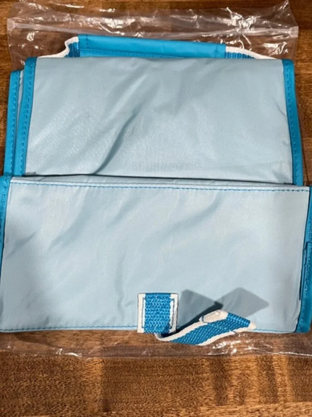 Thirty-One - Fold Over Lunch Bag - Neon Blue Colorblock - NWT